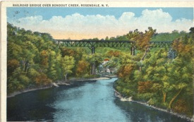 Postcard circa 1909 of Rosendale Trestle.