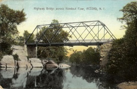 This bridge over the Rondout was replaced. Card is postmarked July 1909.
