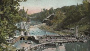 Coffer dam under construction, Olive Bridge, image circa 1908